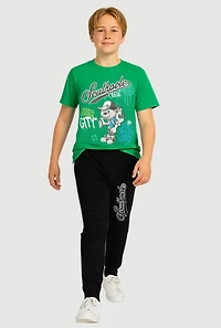 Boys Southpole Crew Graphic Tee and Joggers, Green, Size 8-10