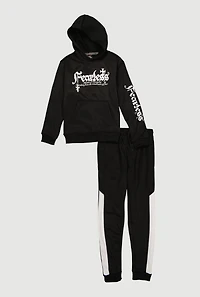 Boys Fearless Graphic Hoodie and Sweatpants Set,