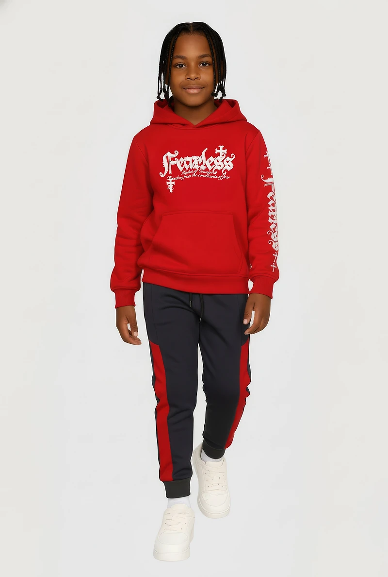 Boys Fearless Graphic Hoodie and Sweatpants Set