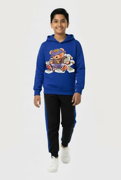 Boys Money Bear Graphic Hooded Sweatshirt and Joggers