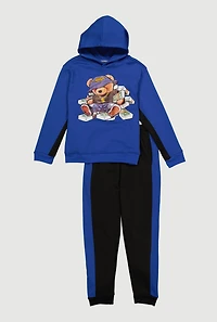 Boys Money Bear Graphic Hooded Sweatshirt and Joggers