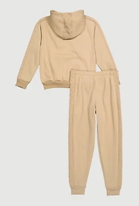 Boys Quilted Detail Fleece Lined Sweatshirt and Joggers,