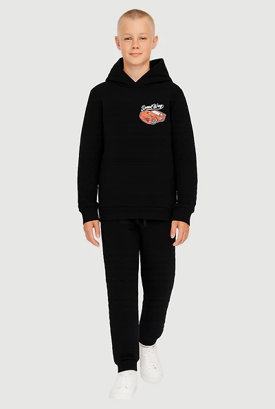 Boys Speed Way Graphic Hooded Sweatshirt and Joggers, Black, Size 10