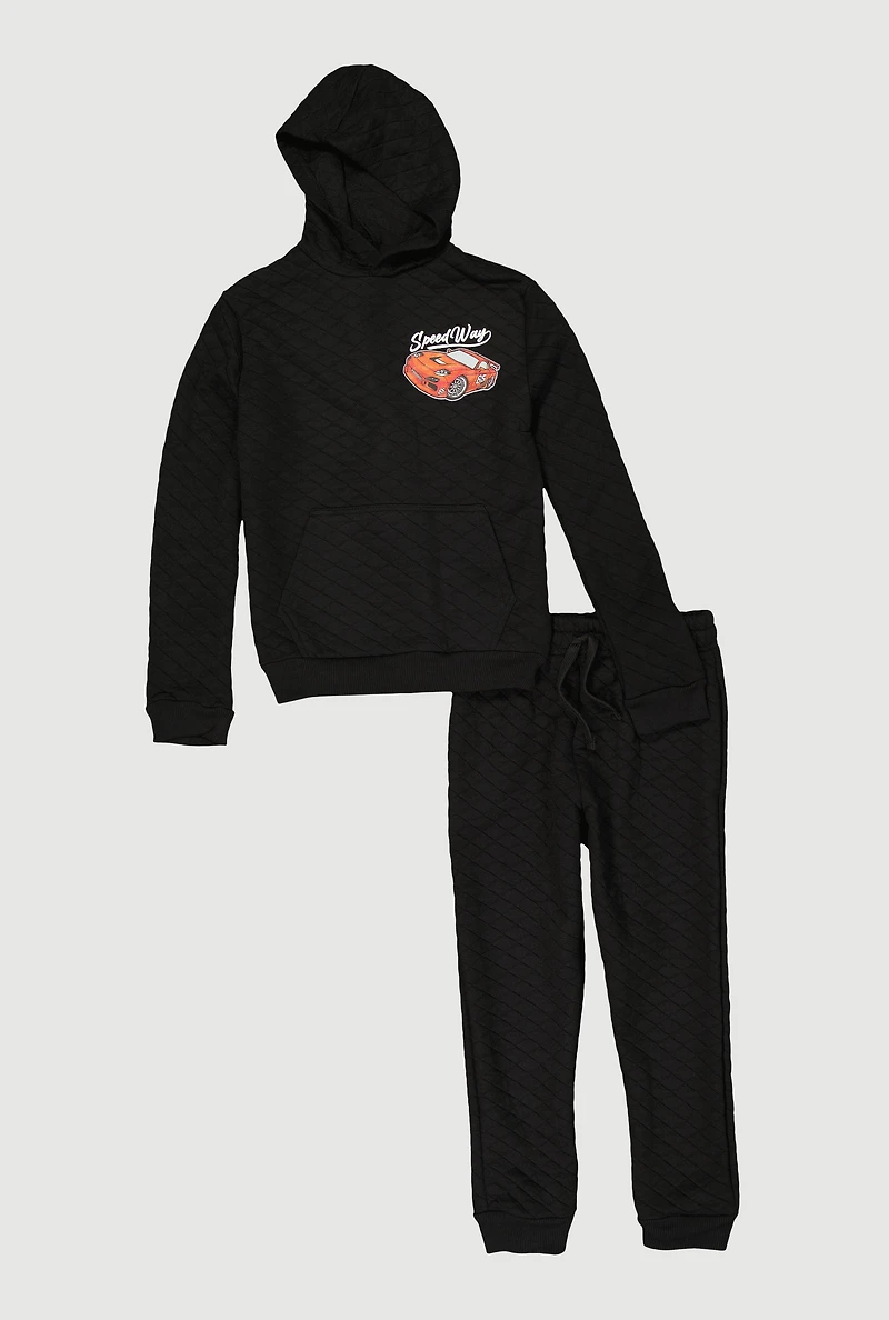 Boys Speed Way Graphic Hooded Sweatshirt and Joggers