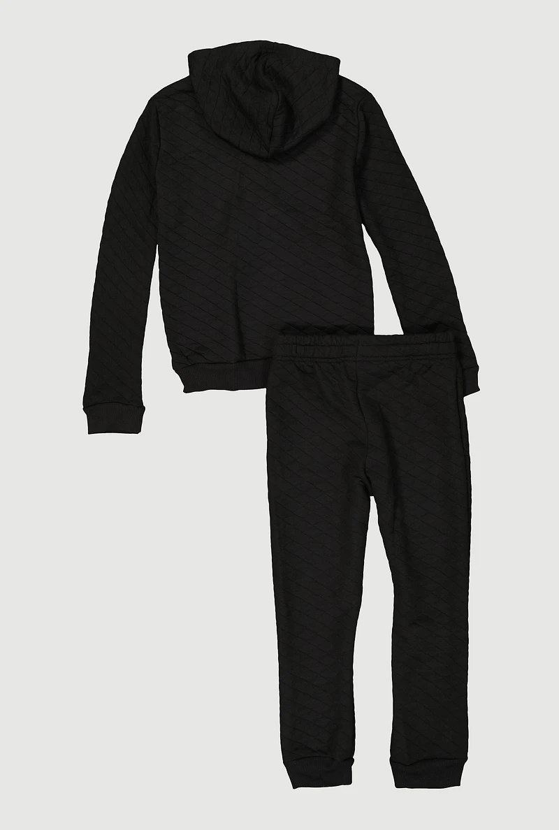 Boys Speed Way Graphic Hooded Sweatshirt and Joggers, Black, Size 10