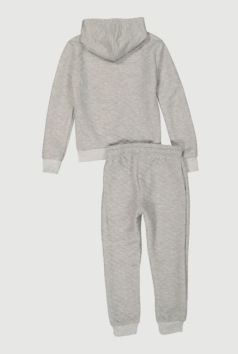 Boys R Initial Patch Graphic Hoodie and Joggers