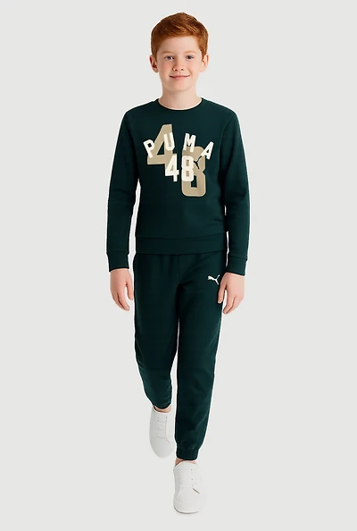 Boys Puma 48 Graphic Sweatshirt and Sweatpants Set