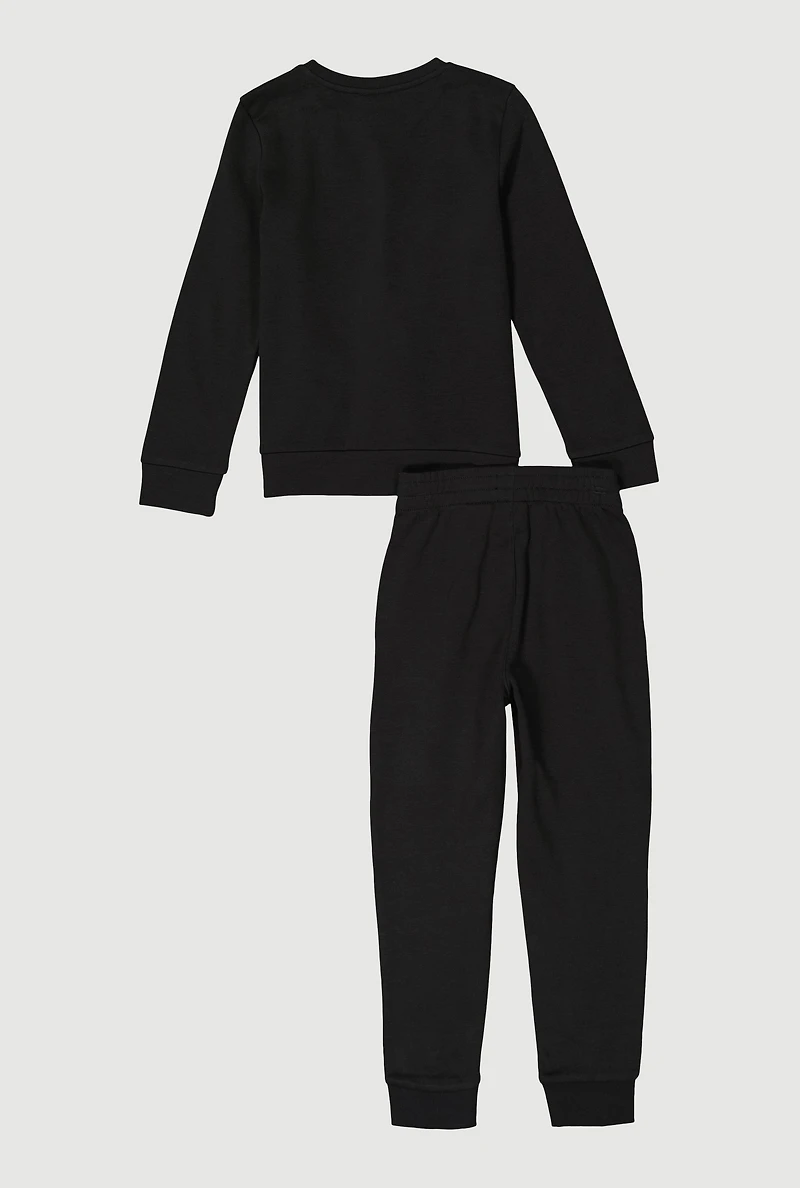 Boys Circle Puma Logo Graphic Sweatshirt and Joggers