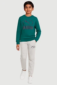 Boys Puma Logo Graphic Print Sweatshirt and Joggers