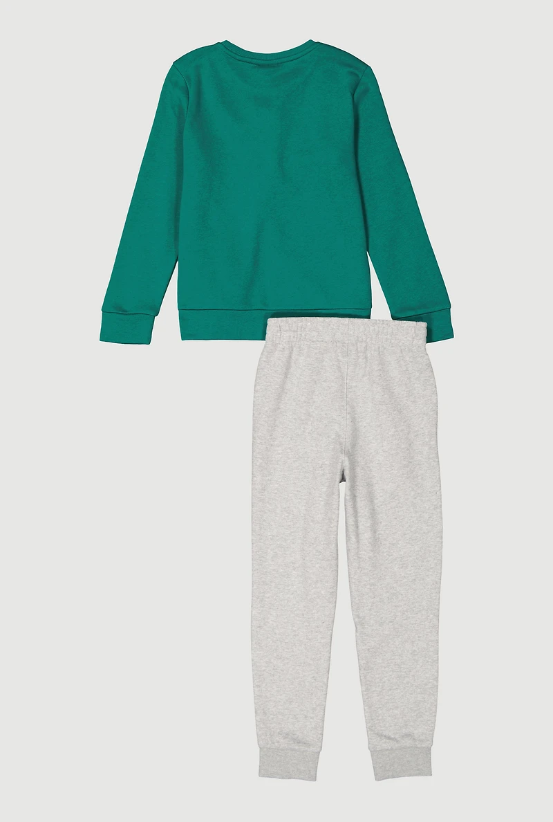 Boys Puma Logo Graphic Print Sweatshirt and Joggers