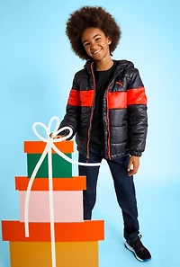 Boys Puma Stripe Detail Puffer Jacket