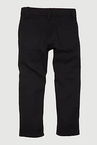 Little Boys Patch and Repair Straight Leg Jeans, Black, Size 4
