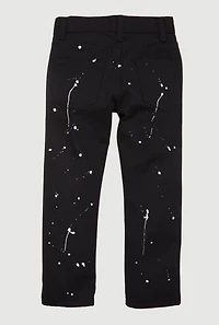 Little Boys Paint Splatter Patch and Repair Jeans, Black, Size 5