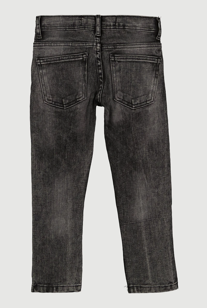 Little Boys Distressed Whiskered Slim Leg Jeans