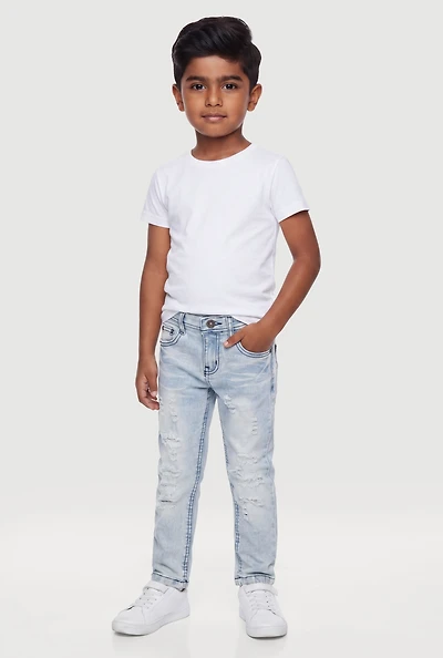Little Boys Whiskered Distressed Jeans