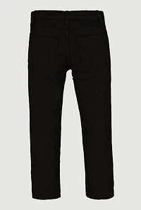 Little Boys Frayed Decorative Stitch Straight Leg Jeans