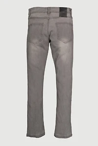 Boys Mid Rise Skinny Leg Distressed Stretch Jeans, Grey,