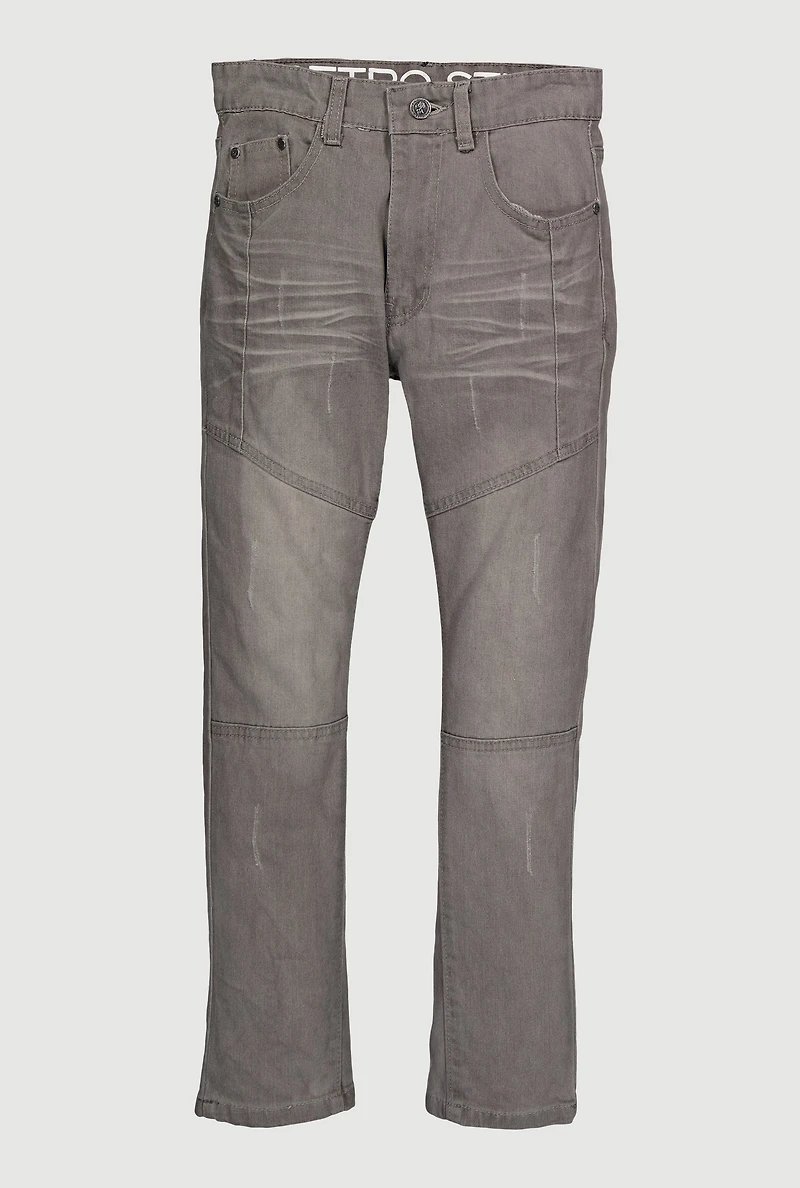 Boys Stretch Skinny Leg Moto Jeans, Grey,