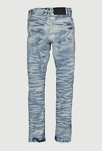 Boys Whiskered Distressed Skinny Leg Jeans, Blue, Size 10