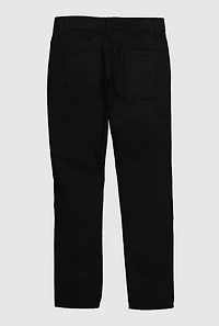 Boys Patch and Repair Straight Leg Jeans, Black, Size 16