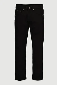 Boys Embroidered Detail Skinny Jeans, Black, Size 12