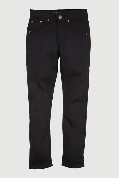 Boys Blue Stitch Embroidered Skinny Jeans, Black, Size 12