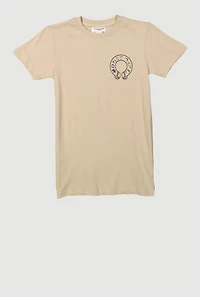 Boys Money Dept Crew Neck Short Sleeve Tee, Beige, Size 10-12