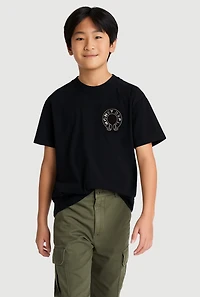 Boys Money Dept Graphic Tee, Black, Size 8