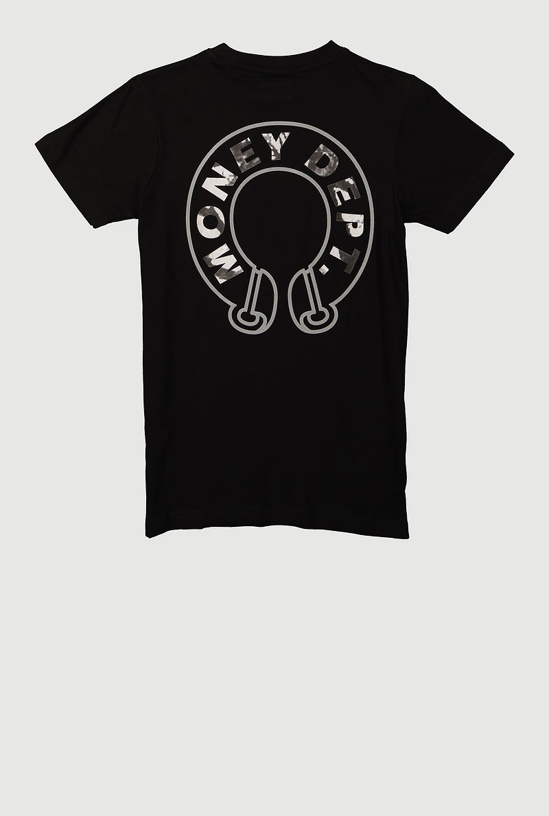 Boys Money Dept Graphic Tee, Black, Size 10-12