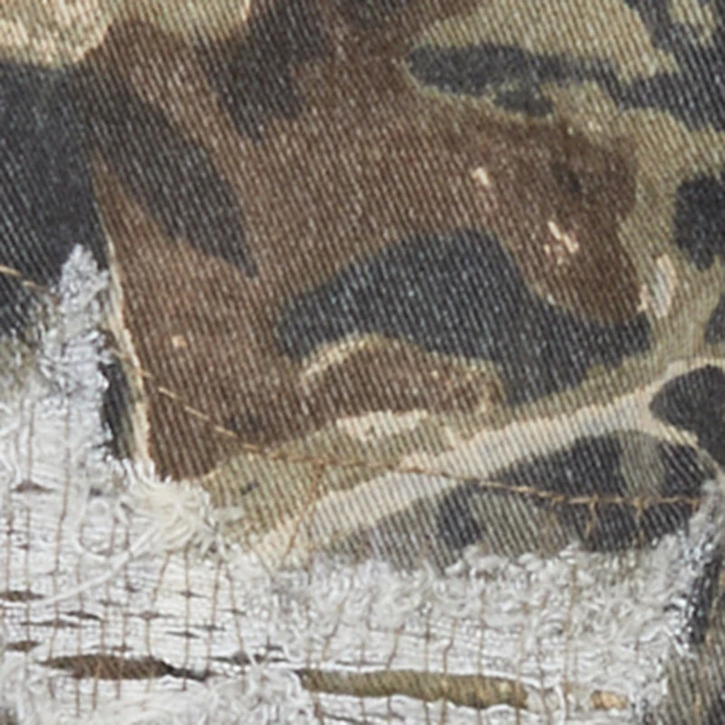 Boys Camo Frayed Patch and Repair Skinny Jeans