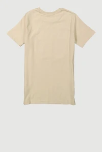 Boys Level Up Camouflage Graphic Patch Crew Neck T-Shirt, Beige, Size 18-20