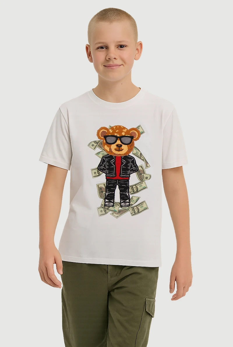 Boys Money Teddy Embroidered Graphic Tee, Multi, Size 18-20