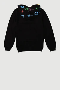 Boys DLXE Drip Pattern Graphic Pullover Hoodie, Black, Size 14-16