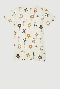Boys Drip Graphic Print Short Sleeve Tee, Beige, Size 18-20