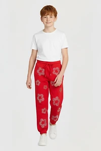 Boys Rhinestone Floral Joggers