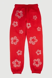 Boys Rhinestone Floral Joggers