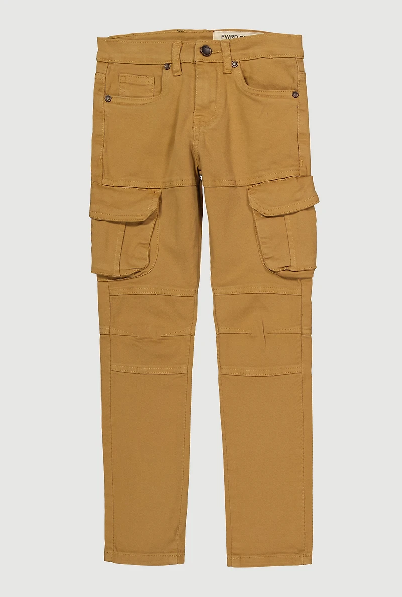 Boys Cargo Pocket Moto Jeans