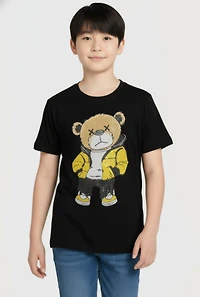 Boys Rhinestone Bear Graphic Tee