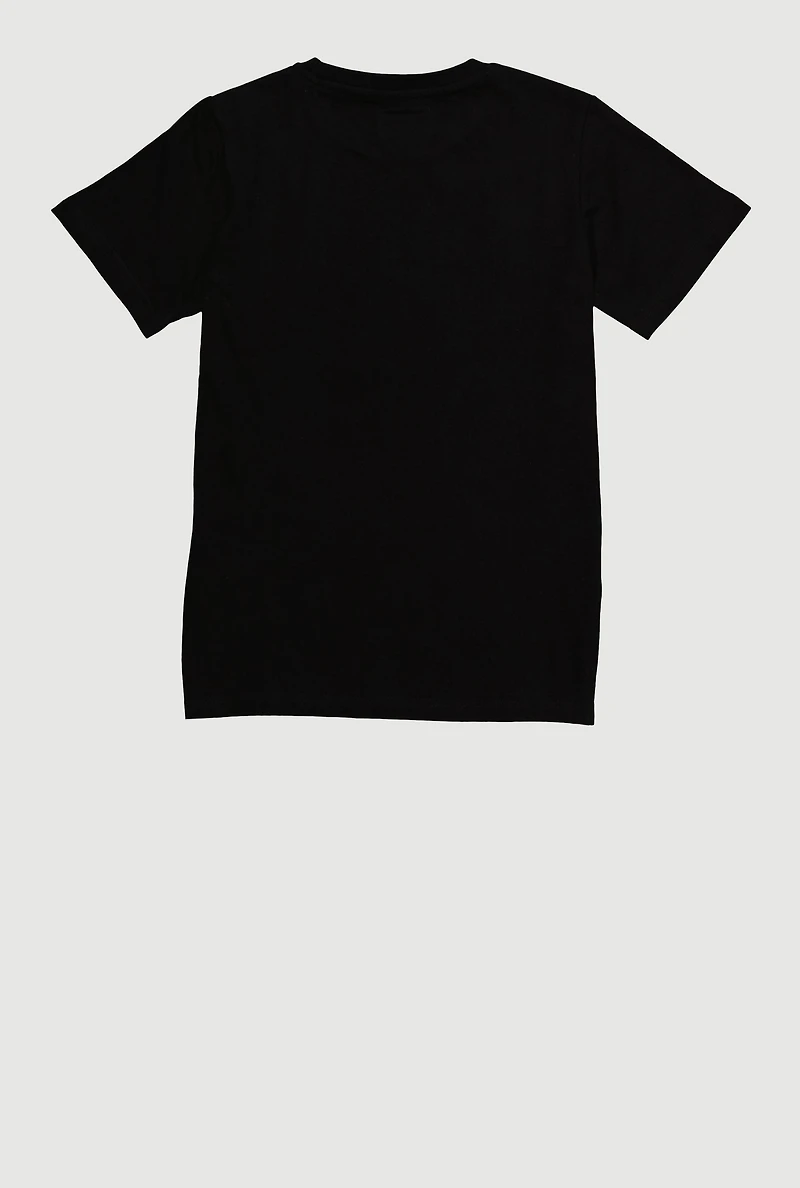 Boys Rhinestone Bear Graphic Tee, Black, Size M