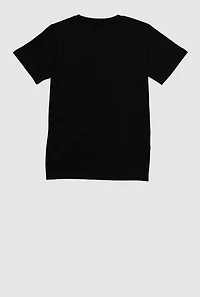 Boys Rhinestone Bear Graphic Tee, Black, Size M