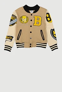 Little Boys Bart Simpson Graphic Varsity Jacket
