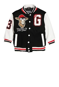 Little Boys Greatest Of All Time Varsity Jacket