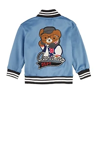 Little Boys Bear Athletic Dept Graphic Varsity Jacket, Blue, Size 7