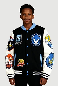 Boys Color Blocked Sonic The Hedgehog Bomber Jacket