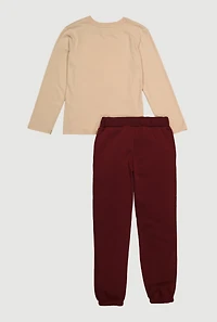 Boys Chenille Fresh Bear Graphic and Fleece Sweatpants, Multi,