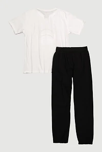 Boys Dream Big Bear Graphic Tee and Fleece Lined Sweatpants, Multi, Size 8-10