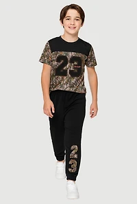 Boys Camo 23 Goat Graphic Tee and Sweatpants Set