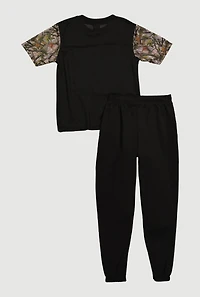 Boys Camo 23 Goat Graphic Tee and Sweatpants Set, Multi, Size 12-14