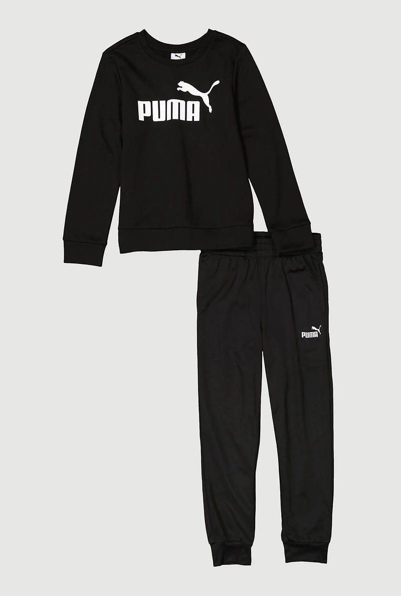 Boys Puma Logo Graphic Sweatshirt and Joggers