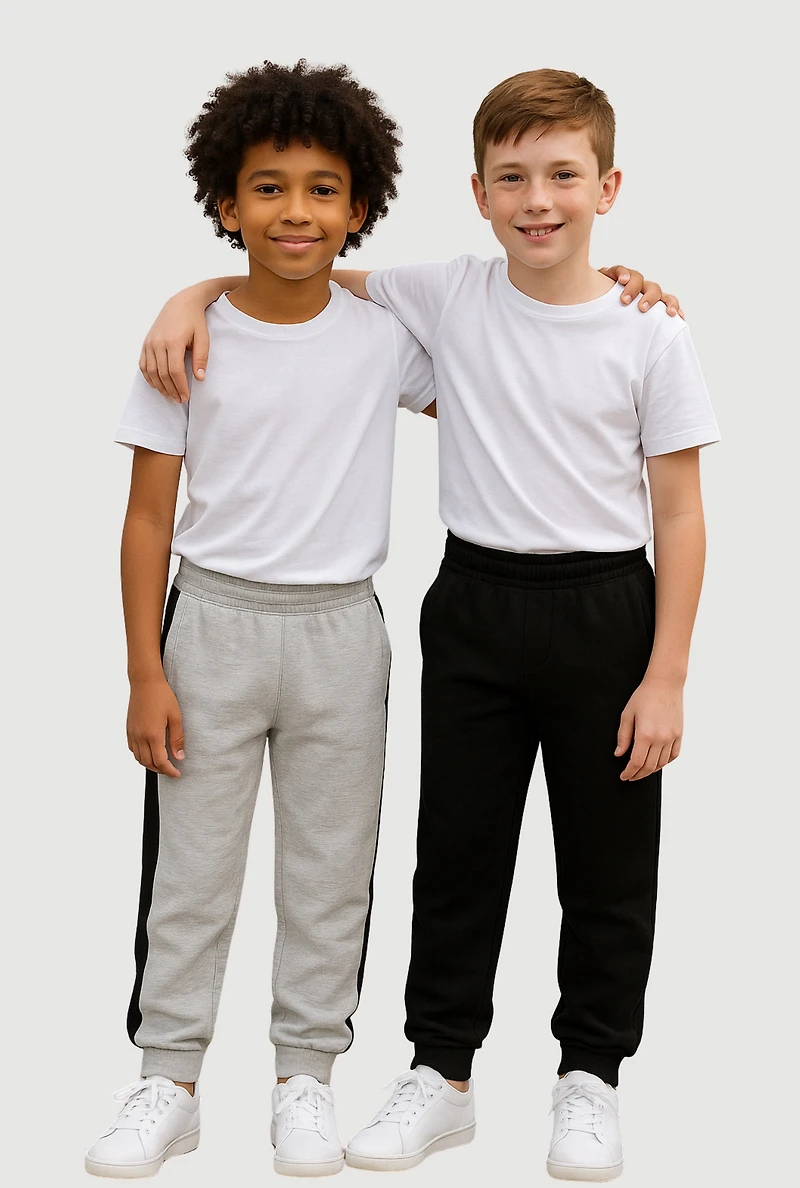 Little Boys Color Blocked Fleece Joggers 2 Pack